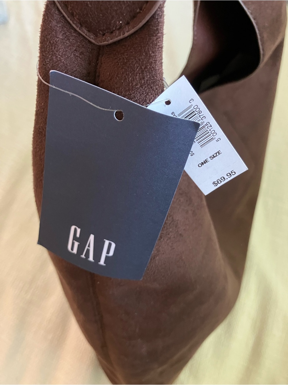 GAP Vegan Suede Slouchy Tote Bag, Chocolate Brown, NWT - Picture 2 of 5